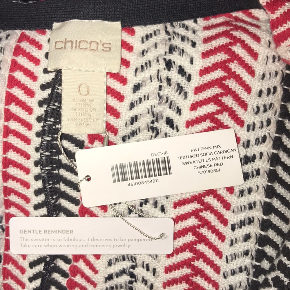 Chico’s pattern mix textured cardigan sweater - Picture 3 of 7